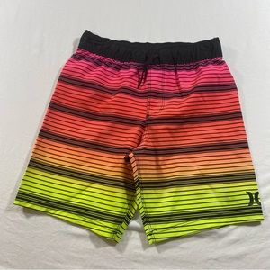 Hurley Boy Shorts Striped Pull On Shorts size 5/6 Elastic mesh lining